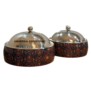 Sticker Meena Design Wooden <b>Food</b> <b>Warmer</b> Superior Quality handmade Casserole Classic Stylish Wholesale New Metal <b>Food</b> Hotpot - Product Image 1