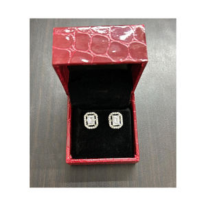 ต่างหูหินเพชรโมอิสที่สวยงามและมีคุณภาพแบบพิเศษที่น่าทึ่งสำหรับงานหมั้นในงานแต่งงาน - Product Image 3