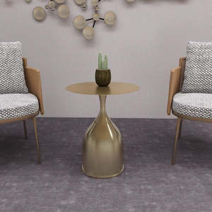 Mesa auxiliar moderna con forma de campana, de acero, con acabado en polvo, para sala de estar - Product Image 2