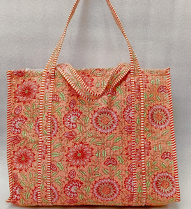 Bolso Tote de Algodón Acolchado KBK para Mujer, con Correa para el Hombro, Portátil, Estampado a Mano, Accesorio de Moda, Gran Capacidad de Carga - Product Image 2