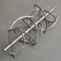Agitateur à double hélice en acier inoxydable SUS304 poli miroir sur mesure pour mélange uniforme des composants secs