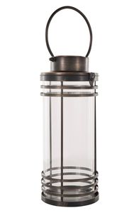 Sofisticada linterna decorativa de hierro para velas con cerramientos de cristal para una estética atemporal, ideal para bodas y decoración del hogar - Product Image 3