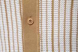 Malla a rayas para hombre para camisa Polo Jersey transpirable Top de punto con cuello vuelto y patrón sólido - Product Image 3