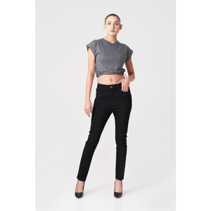 Walgo Jeans skinny noir pour femme - Product Image 1