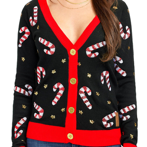 Suéter Cárdigan con Botones de Aspecto Elegante para Mujer y Manténgase Abrigada en Invierno con un Suéter Cárdigan de Punto - Product Image 3