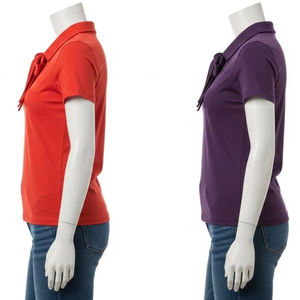 เสื้อยืดคอโบว์ผ้าวอร์สต์แห้งเร็วสำหรับผู้หญิง เนื้อผ้านุ่ม ระบายอากาศได้ดี ยืดหยุ่น สวมใส่สบาย แฟชั่นลำลอง - Product Image 3