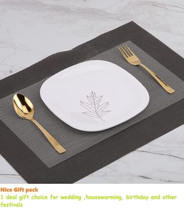 Ensemble de cuillères en acier inoxydable doré de qualité supérieure, couverts plaqués or de luxe pour dîner, dessert et cadeaux - Product Image 5