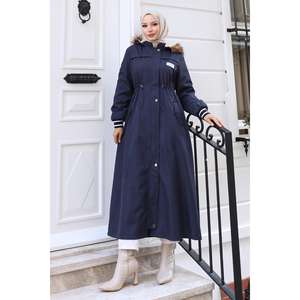 19268 Veste longue à capuche blindée noire, style trench - Product Image 6