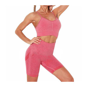 New Color Style Cotton Women Yoga Bras Shorts 2 Piece Gym Fitness <b>Set</b> Running Jogger Yoga Training Wear - Product Image 2