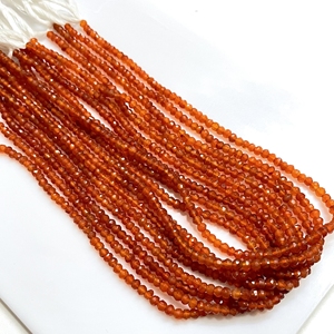 Venta al por mayor Natural naranja cornalina piedra preciosa facetada Rondelle forma cuentas para uso en joyería - Product Image 1
