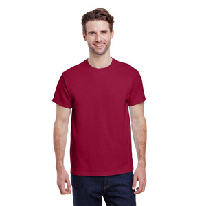 T-shirt d'été uni à manches courtes et col en O 100% coton tricoté pour hommes - Product Image 1