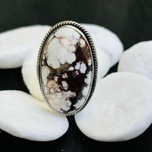 แหวนเงินสเตอร์ลิง925อัญมณีรูปม้าแท้สำหรับผู้หญิงเครื่องประดับงานแต่งงานแบบมาแรง - Product Image 2