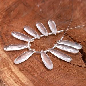 El más vendido Briolette largo con forma de pera de cristal de cuarzo natural suelto 5 pares de cuentas de lágrima combinadas para la fabricación de pendientes de verano - Product Image 5