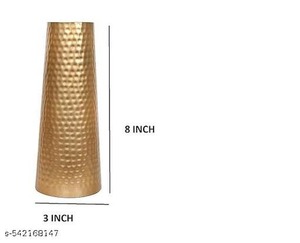 Vase design à pois martelés en métal Accent décoratif élégant pour le salon Table à manger Chambre à coucher Bureau et décoration intérieure moderne - Product Image 3