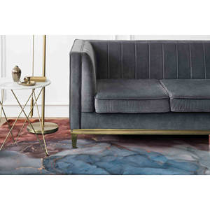 <b>Gold</b> Marble Rug: Colorful Abstract Ink Art, Modern Accent Rug,Chenille Rug - Product Image 3