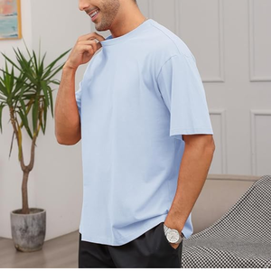 T-shirt lourd surdimensionné 100% coton de haute qualité impression personnalisée T-shirt pour hommes vierge uni directement de l'usine - Product Image 2