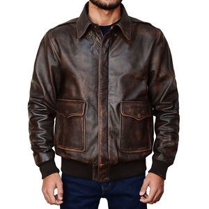 Best Quality <b>Men's</b> Genuine <b>Leather</b> Jacket for Fall and Winter High Street Style Plain Dyed with OEM Service Online Sale - Product Image 2