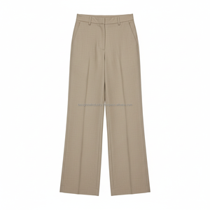 Pantalon Palazzo de Travail pour Femme, Couleur Unie, Haute Qualité, Spandex/Polyester, Léger, Logo Personnalisé, Vente en Gros - Product Image 6