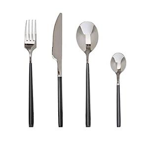 Ensemble de couverts en acier inoxydable au Design brillant, avec finition argentée, Look moderne, décoration de Table, ensemble de couverts - Product Image 6