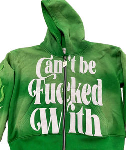 Venta al por mayor personalizar cremallera sudaderas con capucha Unisex manga completa 100% algodón grueso y cálido personalizado Puff estampado hombres Sudadera con capucha uso Etiqueta Privada - Product Image 4