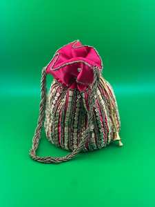 Best Quality Crystal Beaded With Bottom Flat Designer Ethnic Silk Embroidery Indian Potli <b>Bag</b> Handmade <b>Wedding</b> Hot Selling <b>Bags</b> - Product Image 5