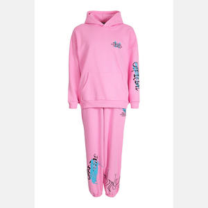 Pantalones con capucha estampados informales personalizados para mujer, nuevo estilo de moda, tela de corte holgado, ropa deportiva de dos piezas de gran tamaño para correr para invierno - Product Image 3