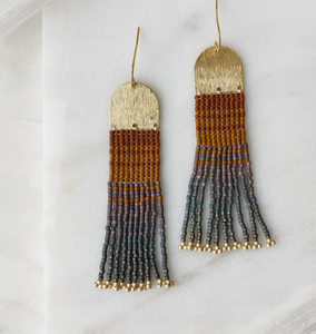 Pendientes Fire Island | Cuenta de semillas | Pendientes tejidos a mano - Product Image 1