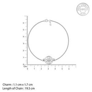 Pulsera con abalorio floral de esfera plateada Idea de regalo elegante Rakhi - Product Image 5