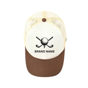 2-Tone Waterproof Performance Golf Hat <b>For</b> <b>Men</b> 5-Panel Breathable Trucker <b>Cap</b> With Custom Logo Adjustable Closure Fast Delivery - Product Image 5