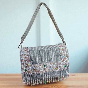 กระเป๋าสะพายประดับลูกปัดงานหินที่ทำด้วยมือสุดหรูกระเป๋าตอนเย็นของผู้หญิงกระเป๋าใส่ของสำหรับงานราตรีสำหรับผู้ซื้อจำนวนมากจากอินเดีย - Product Image 1