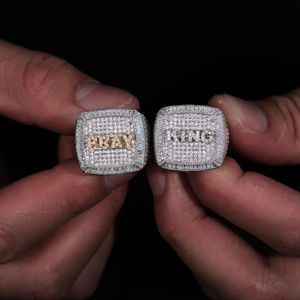 Original nuevo Anillo de moissanita helado joyería de moda Hip Hop moissanita diamante 925 anillo de plata esterlina para hombres - Product Image 3