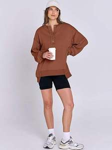 Sudadera con Capucha Extra Grande para Mujer, Suave, Informal, Cómoda, Holgada, para Uso Diario, Color Personalizable - Product Image 6