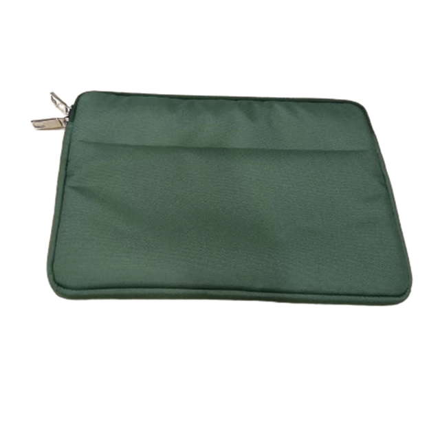 Wholesale Mon Exports 15'' Slim Sleek Unisex Laptop Sleeve Green Zippered Double Straps Custom Logo Recycled Laptop Cover