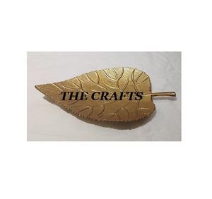 Plateau de service en feuille de la meilleure qualité fait à la main en aluminium en forme de feuille plateau de vanité plat en feuille à des prix abordables - Product Image 6