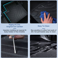 Tapis de voiture Volkswagen Atlas Teramont TPE Latex 3D Ensemble complet 4 pièces Respectueux de l'environnement Résistant à l'usure Antidérapant