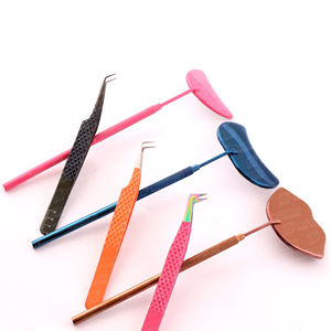 Pinzas Profesionales para Pestañas de Acero Inoxidable con Recubrimiento de Color, Mango Antideslizante y Antimagnético, Herramientas para Extensión de Pestañas Postizas, Servicio OEM - Product Image 4