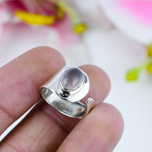 แหวนพลอยอัญมณีควอตซ์ธรรมชาติแหวนเงินวินเทจเครื่องประดับมาใหม่925เงินสเตอร์ลิงเครื่องประดับแฟชั่น - Product Image 1