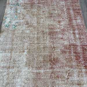 Turkish 5.2x9.8 ft Rug, Large Vintage Rug, <b>Brown</b> Red Camouflage <b>Wool</b> Rug - Product Image 3