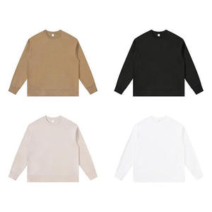 Haute qualité 330gsm 100% coton French Terry unisexe surdimensionné goutte épaule ton neutre pré-rétréci pull décontracté sweat - Product Image 6