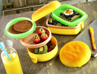 Boîte à lunch multifonctionnelle AFOSSA PP en forme de burger, plateau à collation, séparateurs amovibles, couvercle hermétique - Portable, sans BPA, design moderne pour la maison