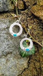 Pendientes de gota de turquesa Kingman genuinos en plata de ley chapada en oro, joyería bohemia de declaración, regalo de boda/Fiesta de moda hecho a mano - Product Image 3