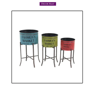 Maceta de metal multicolor de diseño antiguo, maceta de hierro personalizada para decoración de jardín del hogar, fabricante - Product Image 1