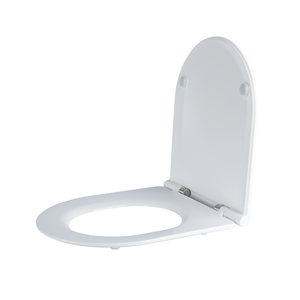 Tapa de inodoro de una pieza en forma de D, de Duroplast blanco brillante, compatible con material plástico - Product Image 6