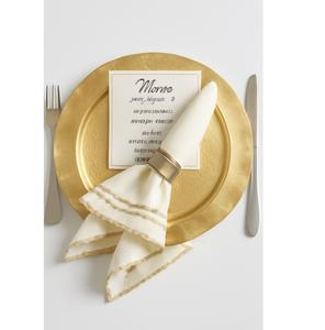 Assiettes de présentation dorées électrolytiques durables 33 cm rondes, sous-assiettes de buffet réutilisables, vaisselle décorative pour restaurant et hôtel - Product Image 3