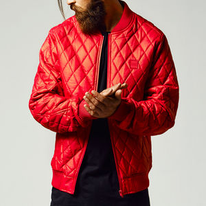 À la mode brillant veste Laser tricoté coupe régulière coupe-vent 100% Polyester broderie lettres fermeture éclair Bomber vestes hommes vêtements d'hiver - Product Image 6