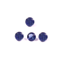 Zafiro Azul Cultivado en Laboratorio, 2mm, Corte Redondo Facetado, Calibrado, Gema Suelta Certificada para Joyería, Proveedor Mayorista