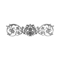 Rampe d'escalier de balcon moderne sans cadre en fonte robuste, grille florale, gris naturel, finition lisse et polie, protection UV