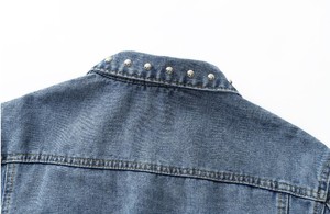 Veste en jean vintage réversible pour femme brodée, vêtements d'extérieur basiques lavés, manteau en jean inspiré par bouton unique pour le printemps et l'hiver - Product Image 6