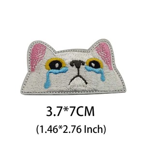 Applique de broderie d'insignes en tissu gris, noir et blanc, patchs en PVC 3d, emblème drôle de crochet et de boucle pour sac à dos, vêtements - Product Image 4