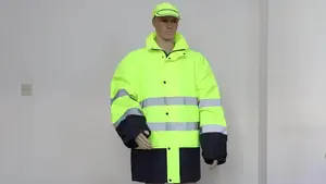 Chaqueta de ropa de trabajo Lona de algodón resistente Industrial Durable Transpirable Resistente al agua Forrado Elegante Cómodo Protector - Product Image 6